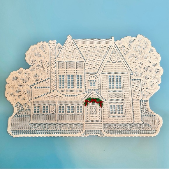 Lace‎ Christmas Placemats Homes Garland Embroidery Kitchen Table Linens - Picture 1 of 11